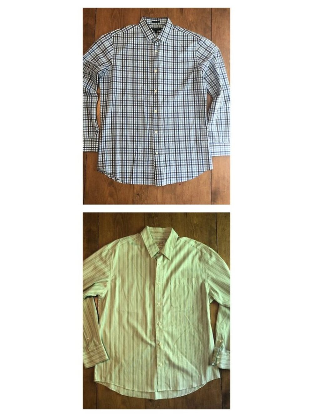 Set of 2 Mens Button Down Shirts Size Large - Eddie Bauer & Banana Republic